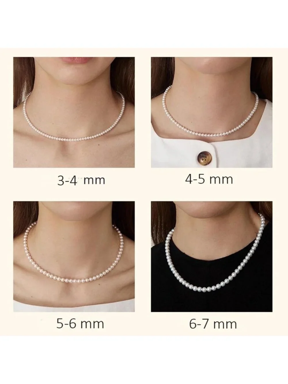 Elegant Freshwater Cultured Pearl Necklace for Women - 5MM to 10MM Real Pearl